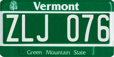 VT license plate ZLJ076