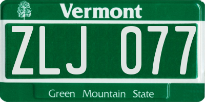 VT license plate ZLJ077