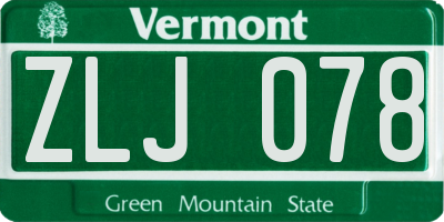 VT license plate ZLJ078