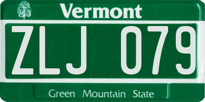 VT license plate ZLJ079