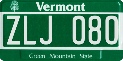 VT license plate ZLJ080