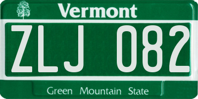 VT license plate ZLJ082