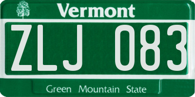 VT license plate ZLJ083