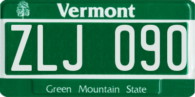 VT license plate ZLJ090
