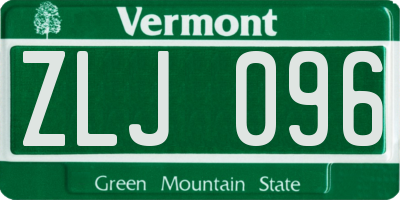 VT license plate ZLJ096