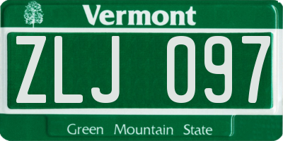 VT license plate ZLJ097