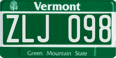 VT license plate ZLJ098