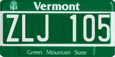 VT license plate ZLJ105