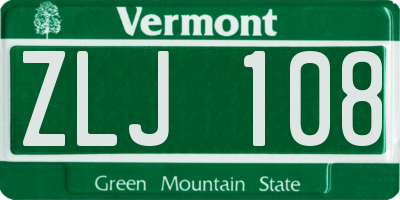 VT license plate ZLJ108
