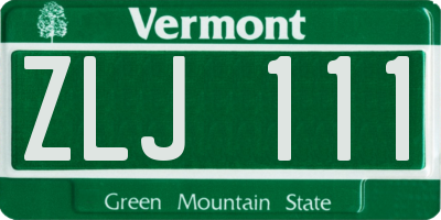 VT license plate ZLJ111