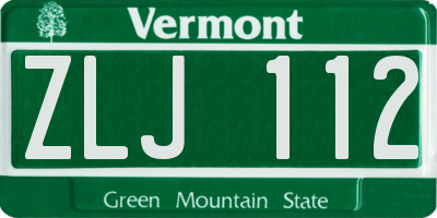 VT license plate ZLJ112