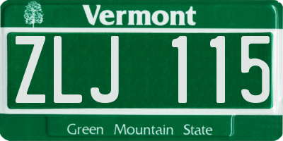 VT license plate ZLJ115