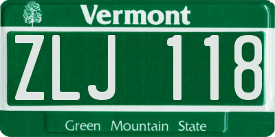VT license plate ZLJ118