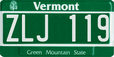 VT license plate ZLJ119