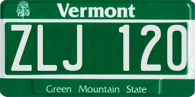 VT license plate ZLJ120