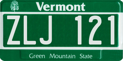 VT license plate ZLJ121