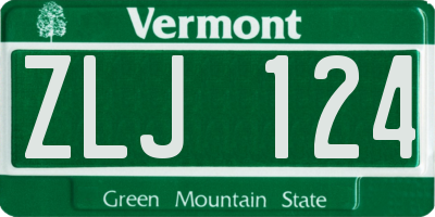 VT license plate ZLJ124