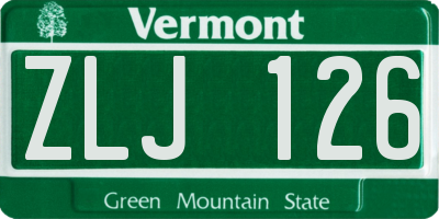 VT license plate ZLJ126