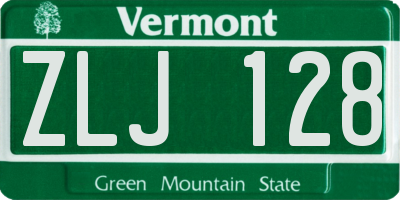 VT license plate ZLJ128
