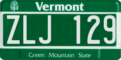 VT license plate ZLJ129