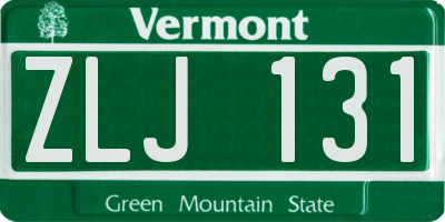 VT license plate ZLJ131