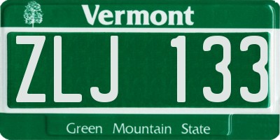 VT license plate ZLJ133