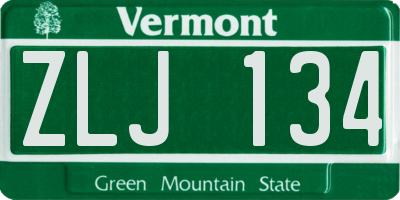 VT license plate ZLJ134