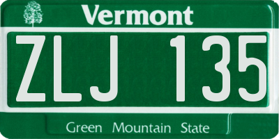 VT license plate ZLJ135