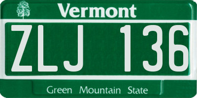 VT license plate ZLJ136