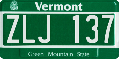 VT license plate ZLJ137