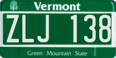 VT license plate ZLJ138