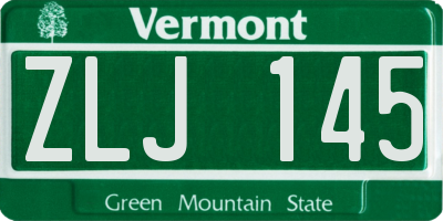 VT license plate ZLJ145