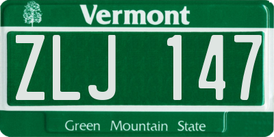 VT license plate ZLJ147