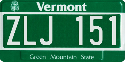 VT license plate ZLJ151