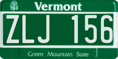 VT license plate ZLJ156