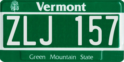 VT license plate ZLJ157