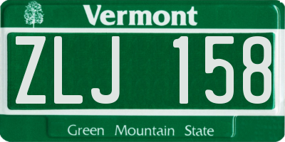 VT license plate ZLJ158