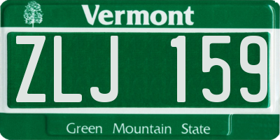 VT license plate ZLJ159