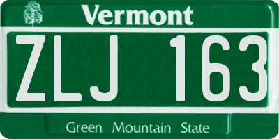 VT license plate ZLJ163