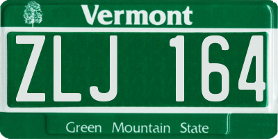VT license plate ZLJ164