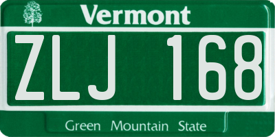 VT license plate ZLJ168