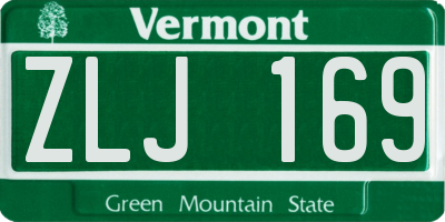 VT license plate ZLJ169