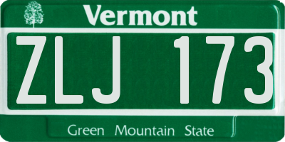 VT license plate ZLJ173