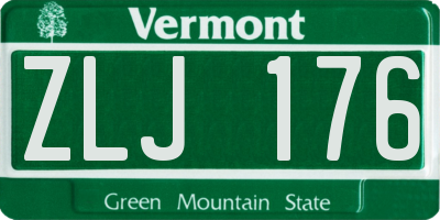VT license plate ZLJ176