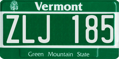 VT license plate ZLJ185