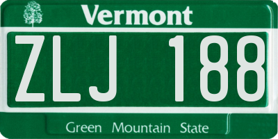 VT license plate ZLJ188