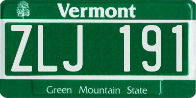 VT license plate ZLJ191