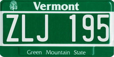 VT license plate ZLJ195