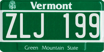 VT license plate ZLJ199