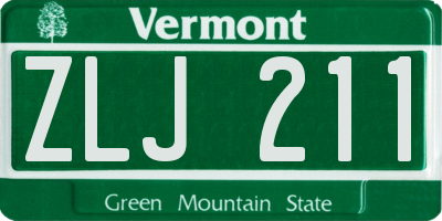 VT license plate ZLJ211